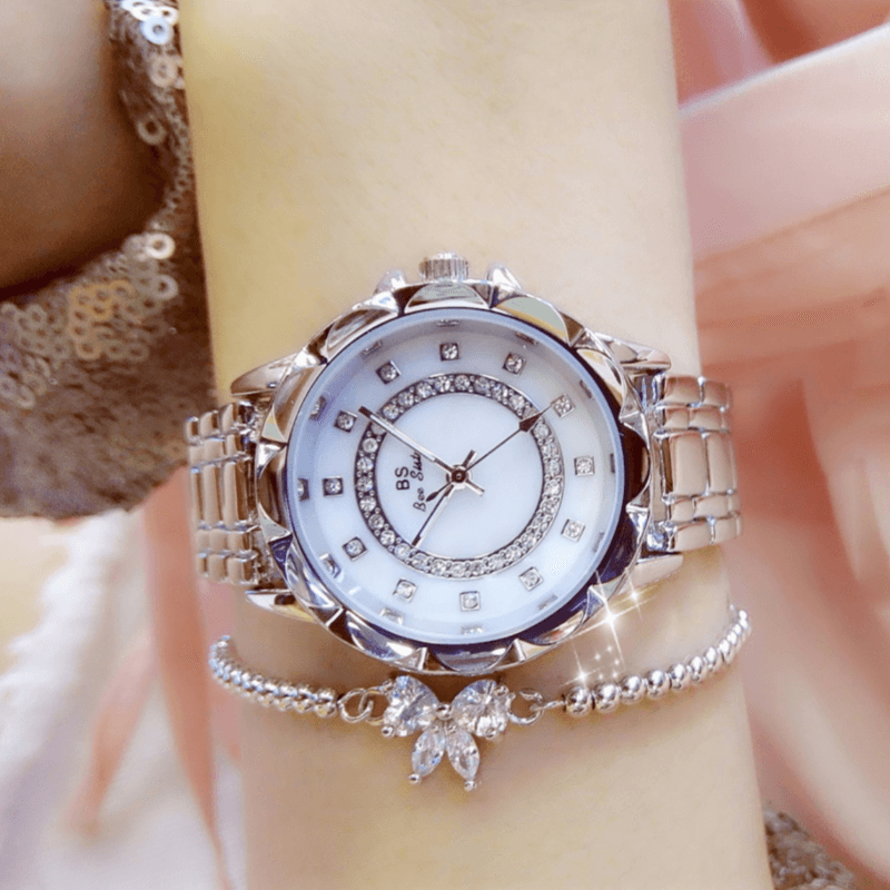 [✔]BS Bee Sister Watch,Diamond Wristwatch,Fashion Women's Watch, Luxury Waterproof Watches for Women,Ladies Quartz Watch