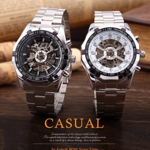 [✔]Winner Original Authentic Full Hollow Men's Automatic Mechanical Watch, Men Business Watch