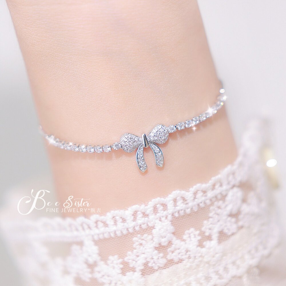 Luxury Jewelry, BS Bee Sister Watch Accessories, Fashion Butterfly Diamond Adjustable Bracelet , Gifts for Girlfriend and Mother