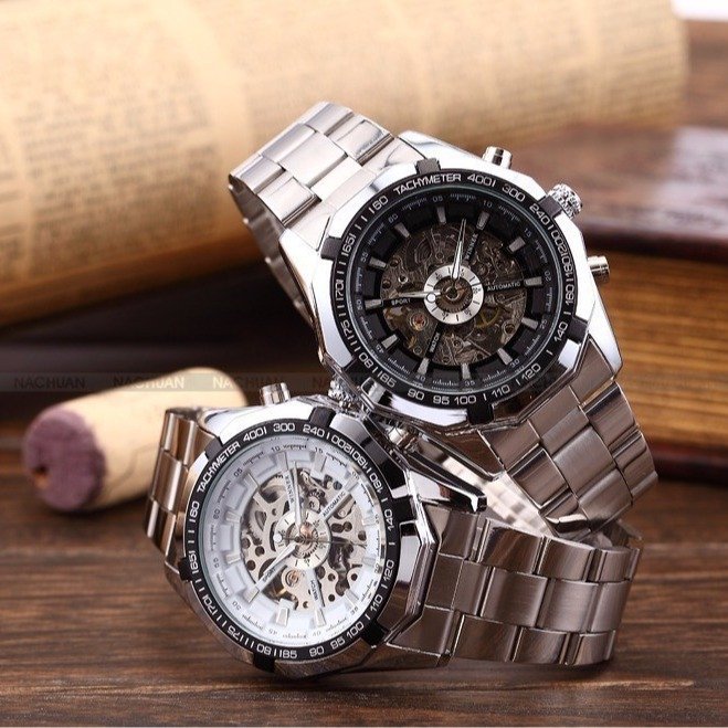 [✔]Winner Original Authentic Full Hollow Men's Automatic Mechanical Watch, Men Business Watch