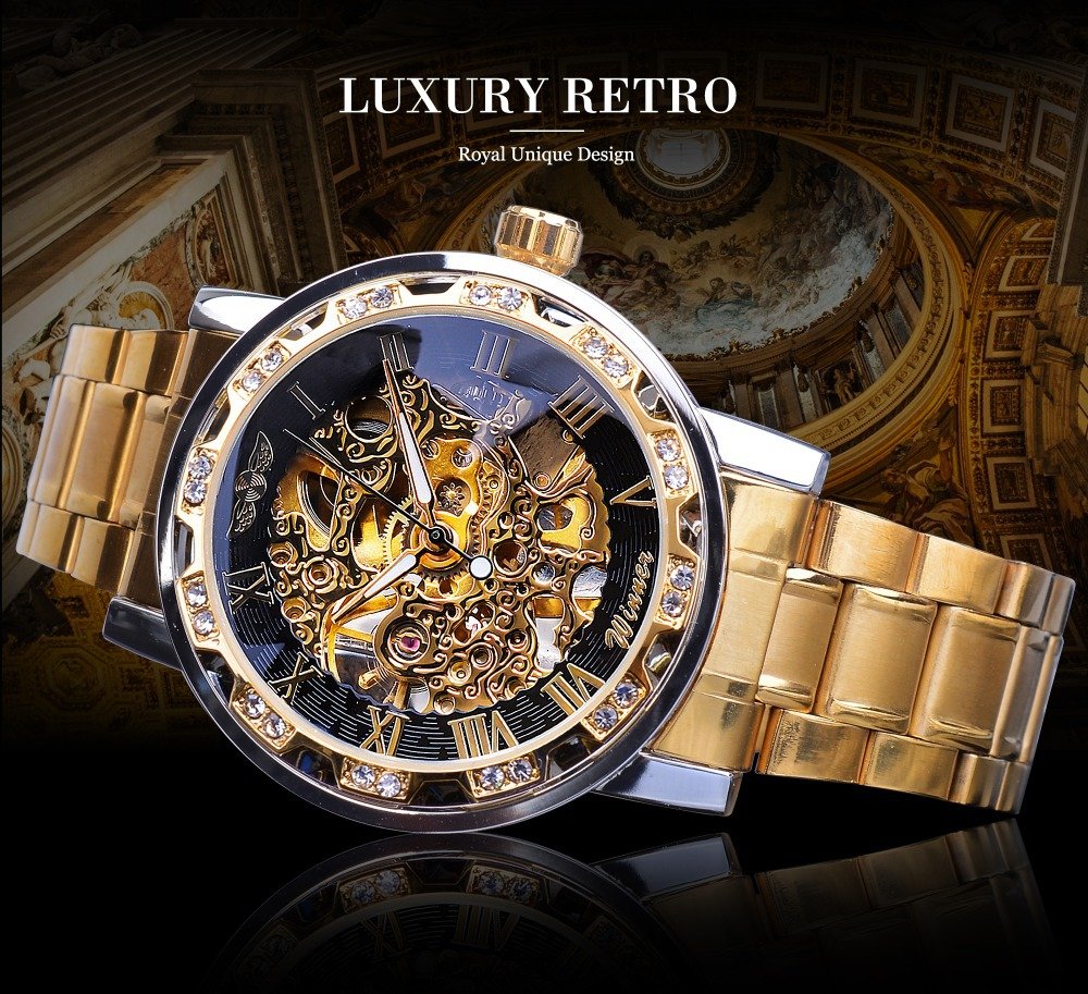 [✔]Winner Original Men Watches Male Luxury Mechanical Watch Men's Watch, Full Steel Business Watch For Men