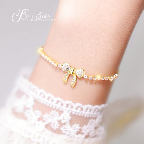 Luxury Jewelry, BS Bee Sister Watch Accessories, Fashion Butterfly Diamond Adjustable Bracelet , Gifts for Girlfriend and Mother