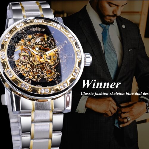 [✔]Winner Original Men Watches Male Luxury Mechanical Watch Men's Watch, Full Steel Business Watch For Men