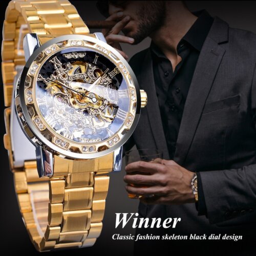 [✔]Winner Original Men Watches Male Luxury Mechanical Watch Men's Watch, Full Steel Business Watch For Men