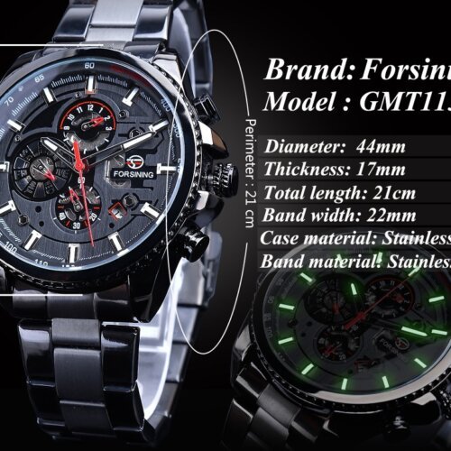 [✔]Forsining Original Men Watches Male Luxury Automatic Mechanical Watch Men's Watch, Waterproof Watch Full Steel Business Watch For Men