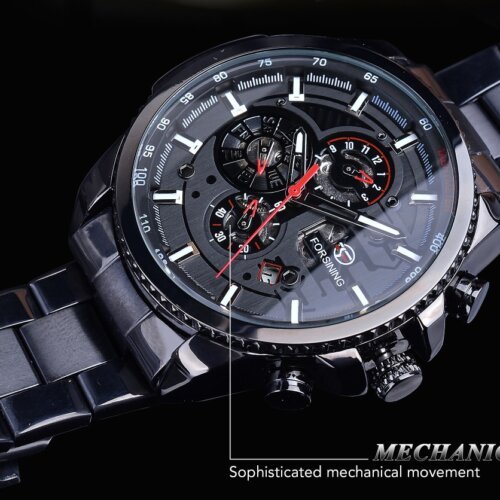 [✔]Forsining Original Men Watches Male Luxury Automatic Mechanical Watch Men's Watch, Waterproof Watch Full Steel Business Watch For Men