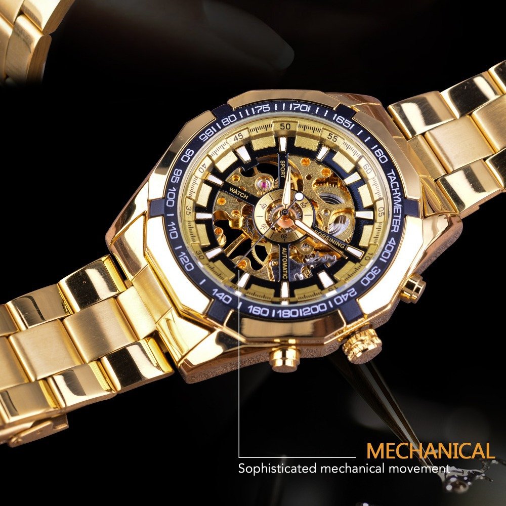 [✔]Forsining Original Men Watches Male Luxury Men's Watch, Waterproof Watch Full Steel Business Watch For Men,Luxury Men's Watch, Automatic Mechanical Watch