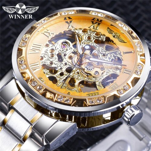 [✔]Winner Original Men Watches Male Luxury Mechanical Watch Men's Watch, Full Steel Business Watch For Men