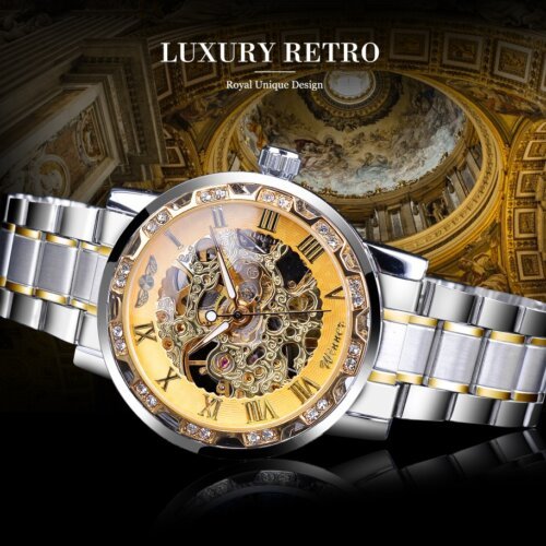 [✔]Winner Original Men Watches Male Luxury Mechanical Watch Men's Watch, Full Steel Business Watch For Men