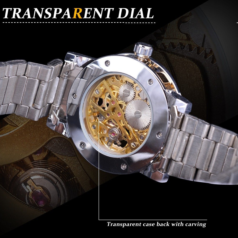 [✔]Winner Original Men Watches Male Luxury Mechanical Watch Men's Watch, Full Steel Business Watch For Men