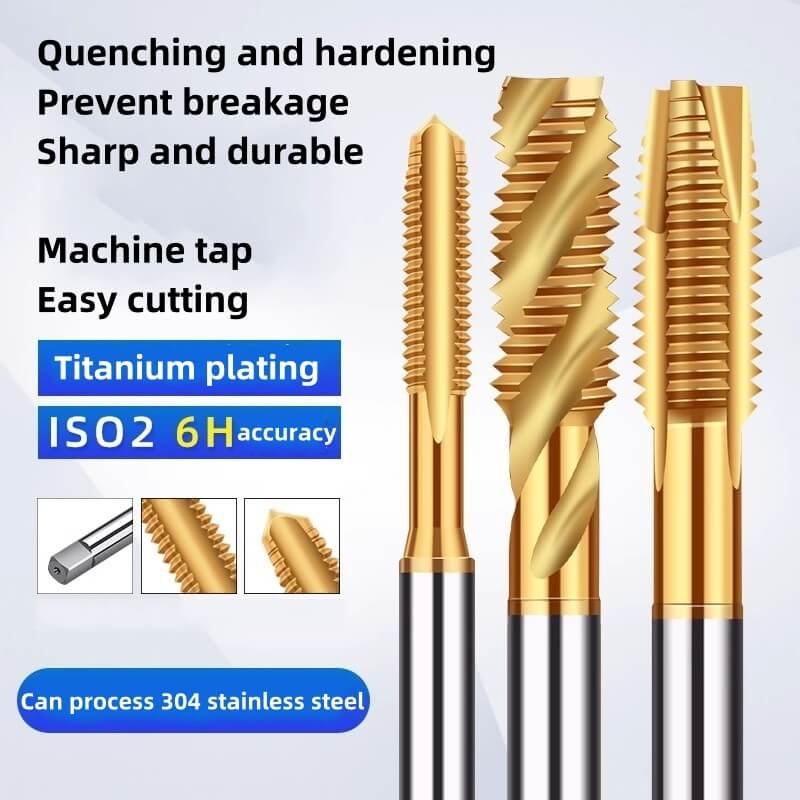 HSSE JAPAN Standard Spiral/Straight Fluted Tap M2 M3 M4 M5 M6 M7 M8 M9 M10 M11 M12 M14 M16 Metric Machine Screw Thread Taps Tip Tap Special for Stainless Steel/Carbon Steel