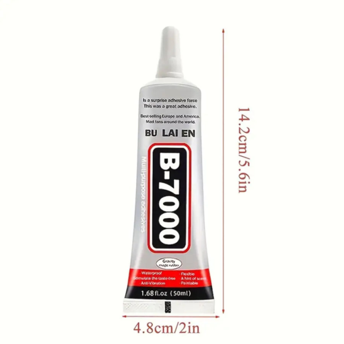 B7000 Jewelry Glue for Jewelry Making, 50ML/1.69 fl oz Clear B-7000 Glue Rhinestone, Multipurpose Super Adhesive for Phone Repair Nail Art Wood Glass Charms