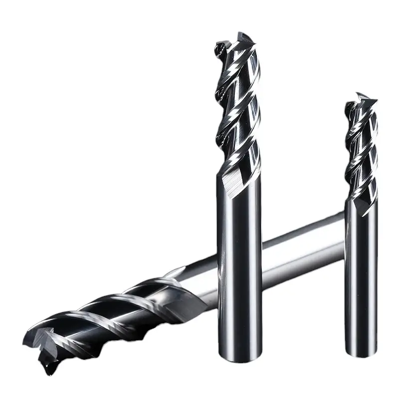 111 3 Flutes HRC55 Carbide End Mill CNC Cutting Tools Alloy Carbide Milling EndMills Tungsten Steel Milling Cutter Square Router Bit for Aluminum Alloy