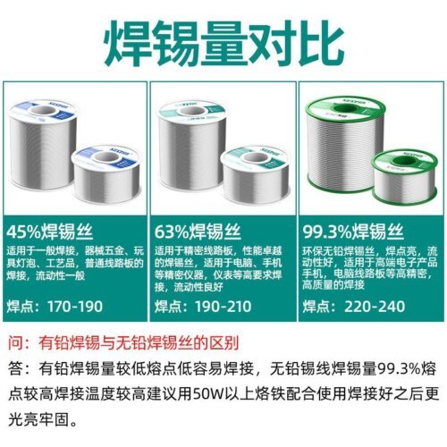 0.6/0.8/1mm High-purity Lead-free Solder Wire, Containing Rosin Core Solder Wire, Low-temperature Environmentally Friendly Solder, Repair Soldering Tin Wire