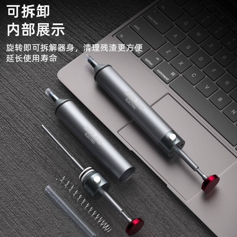Delixi Aluminum Alloy Strong Suction Soldering Tool, Electronic Disassembly and Cleaning, Manual Vacuum Suction Soldering Pump Tool, Suction Soldering Gun,Tin Absorber