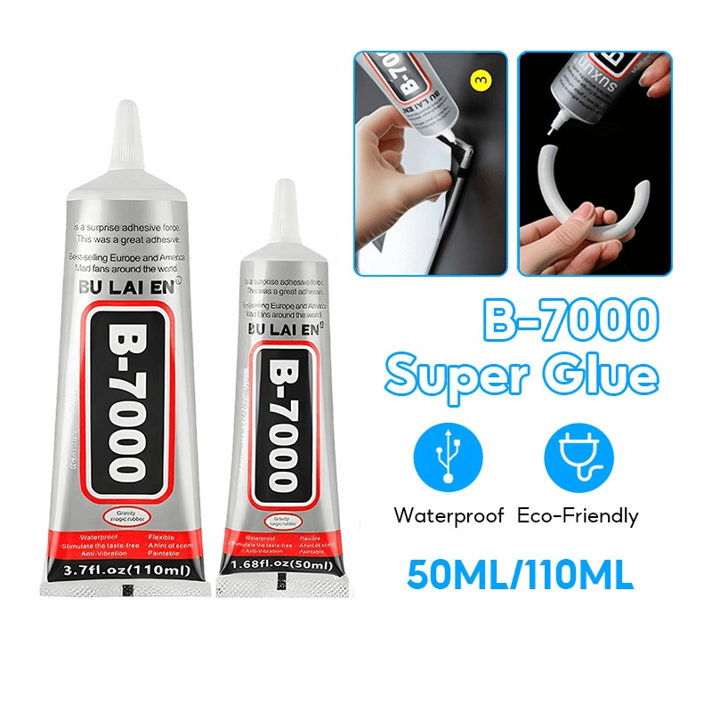 B7000 Jewelry Glue for Jewelry Making, 50ML/1.69 fl oz Clear B-7000 Glue Rhinestone, Multipurpose Super Adhesive for Phone Repair Nail Art Wood Glass Charms