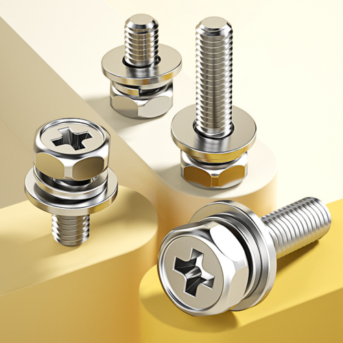 M3M4M5M6M8M10 Nickel Plated Cross Hexagon Screw Flat Washer Spring Washer Set, Bolt, Recessed Screw