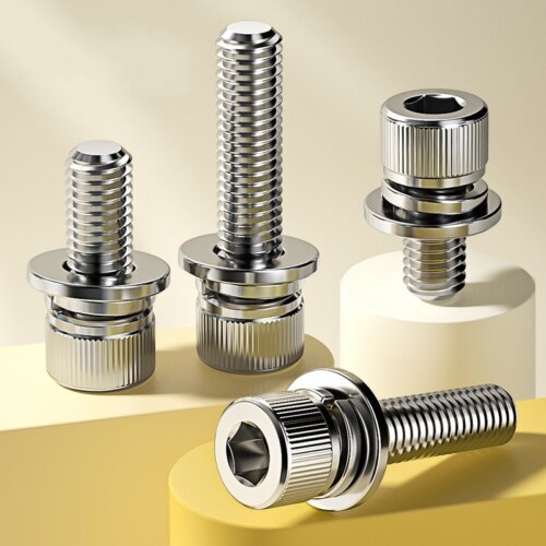 1_sg-11134201-7rd6k-m6qovlo2 304 Stainless Steel Hexagon Socket Head Bolt Set (bolt+flat Washer+spring Washer) M2 M3 M4 M5 M6 M8 M10 M12 Screws