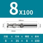 2 Flutes HRC55 Carbide End Mill CNC Cutting tools Alloy Carbide Milling EndMills Tungsten Steel Milling Cutter Square Router Bit For Aluminum