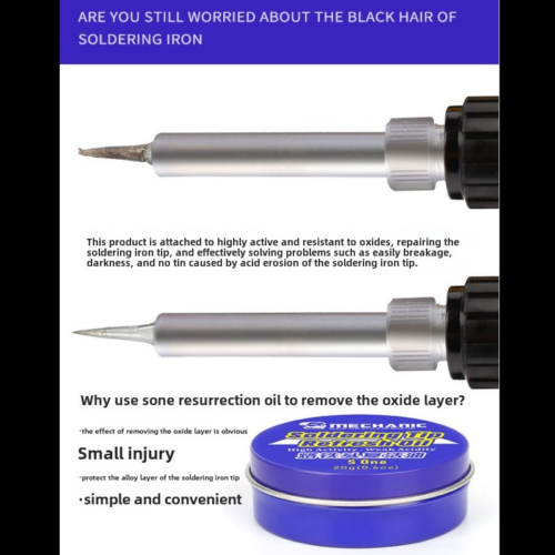 Electric Soldering Iron Tip Repair Paste, Soldering Iron Tip Resurrection Paste, Remove Oxidation and Clean Soldering Iron,Iron Tip Resurrection Cream,Revival Oil