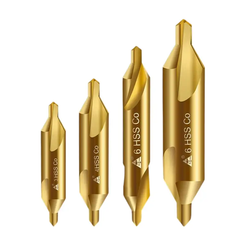 CNC Type A/B Straight Groove/spiral Cobalt Containing Center Drill Bit, Double Headed Stainless Steel Special Positioning and Centering Drill