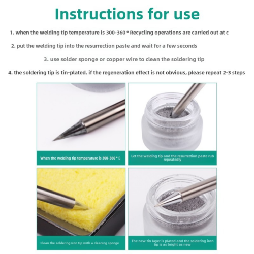 Electric Soldering Iron Tip Repair Paste, Soldering Iron Tip Resurrection Paste, Remove Oxidation and Clean Soldering Iron,Iron Tip Resurrection Cream,Revival Oil