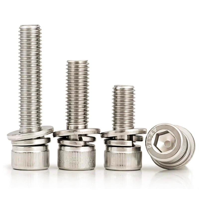 4_sg-11134201-7rd5d-m6qnm8sgfi5769 304 Stainless Steel Hexagon Socket Head Bolt Set (bolt+flat Washer+spring Washer) M2 M3 M4 M5 M6 M8 M10 M12 Screws