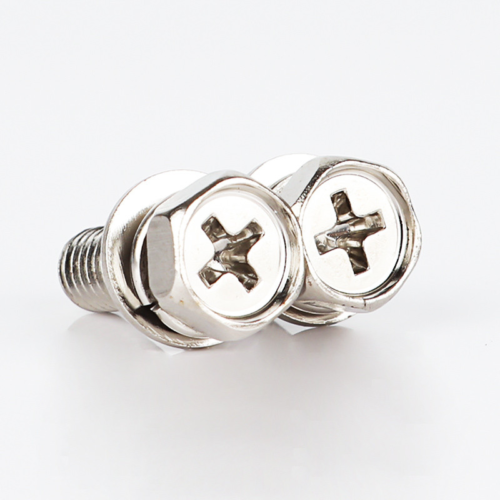 M3M4M5M6M8M10 Nickel Plated Cross Hexagon Screw Flat Washer Spring Washer Set, Bolt, Recessed Screw