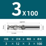 2 Flutes HRC55 Carbide End Mill CNC Cutting tools Alloy Carbide Milling EndMills Tungsten Steel Milling Cutter Square Router Bit For Aluminum