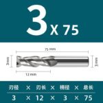 2 Flutes HRC55 Carbide End Mill CNC Cutting tools Alloy Carbide Milling EndMills Tungsten Steel Milling Cutter Square Router Bit For Aluminum