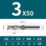 2 Flutes HRC55 Carbide End Mill CNC Cutting tools Alloy Carbide Milling EndMills Tungsten Steel Milling Cutter Square Router Bit For Aluminum