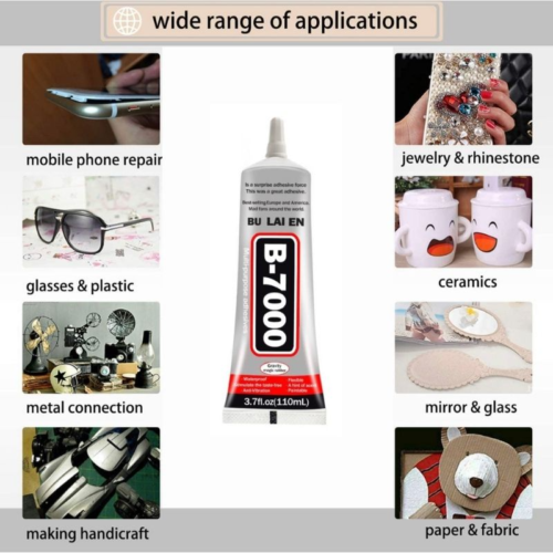 B7000 Jewelry Glue for Jewelry Making, 50ML/1.69 fl oz Clear B-7000 Glue Rhinestone, Multipurpose Super Adhesive for Phone Repair Nail Art Wood Glass Charms