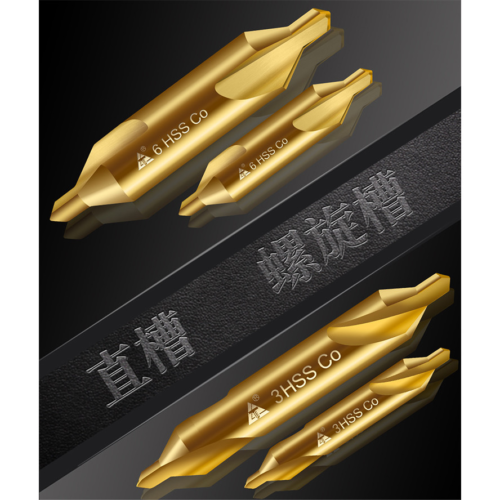 CNC Type A/B Straight Groove/spiral Cobalt Containing Center Drill Bit, Double Headed Stainless Steel Special Positioning and Centering Drill