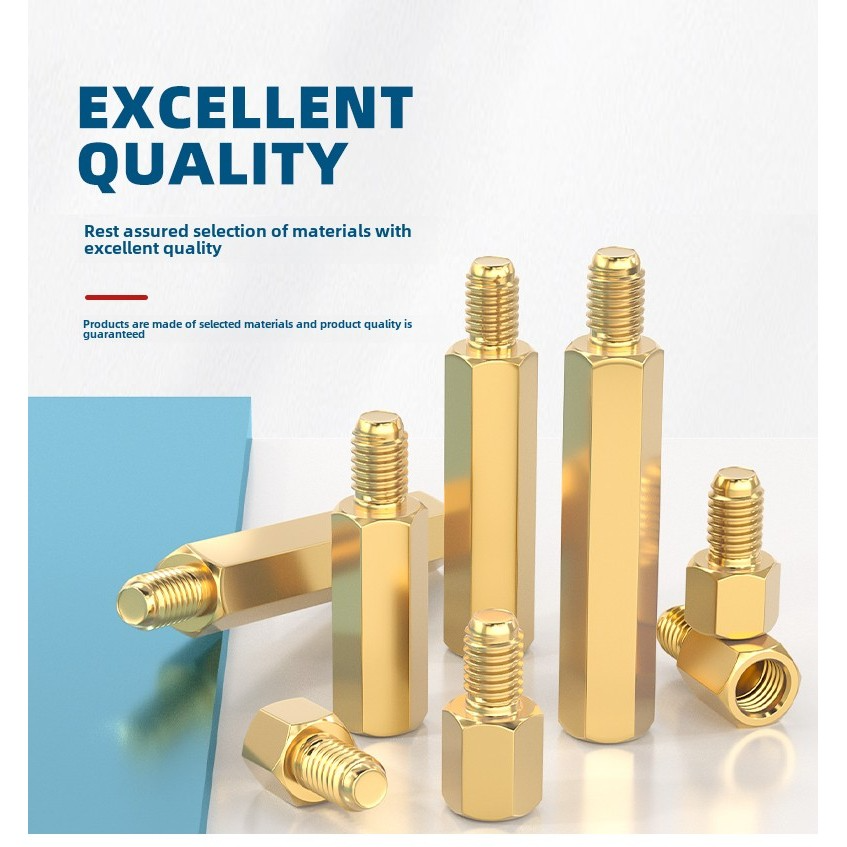 M2/M2.5/M3/M4/M5/M6 Copper Brass Pillars Standoff Circuit Spacer PCB Board Nut Screws,Hexagonal Copper Post,Single Head Copper Screw Post,Computer Case Motherboard Screw,Support Post