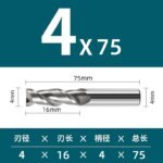 2 Flutes HRC55 Carbide End Mill CNC Cutting tools Alloy Carbide Milling EndMills Tungsten Steel Milling Cutter Square Router Bit For Aluminum