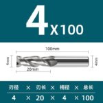 2 Flutes HRC55 Carbide End Mill CNC Cutting tools Alloy Carbide Milling EndMills Tungsten Steel Milling Cutter Square Router Bit For Aluminum