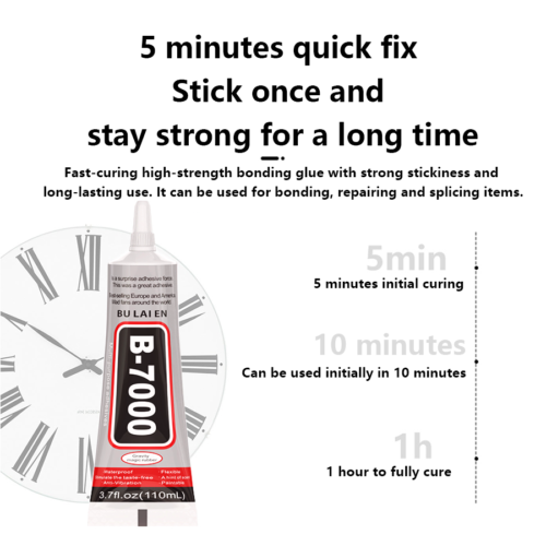 B7000 Jewelry Glue for Jewelry Making, 50ML/1.69 fl oz Clear B-7000 Glue Rhinestone, Multipurpose Super Adhesive for Phone Repair Nail Art Wood Glass Charms