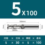 2 Flutes HRC55 Carbide End Mill CNC Cutting tools Alloy Carbide Milling EndMills Tungsten Steel Milling Cutter Square Router Bit For Aluminum