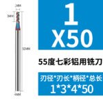 Colorful High Gloss Hard Alloy Milling Cutter HRC55 3 Flutes Tungsten Carbide End Mill Aluminium Milling Bit DLC Endmill Metal CNC Cutter for Aluminun