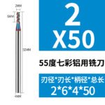 Colorful High Gloss Hard Alloy Milling Cutter HRC55 3 Flutes Tungsten Carbide End Mill Aluminium Milling Bit DLC Endmill Metal CNC Cutter for Aluminun