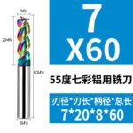 Colorful High Gloss Hard Alloy Milling Cutter HRC55 3 Flutes Tungsten Carbide End Mill Aluminium Milling Bit DLC Endmill Metal CNC Cutter for Aluminun