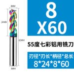 Colorful High Gloss Hard Alloy Milling Cutter HRC55 3 Flutes Tungsten Carbide End Mill Aluminium Milling Bit DLC Endmill Metal CNC Cutter for Aluminun