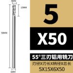 3 Flutes HRC55 Carbide End Mill CNC Cutting Tools Alloy Carbide Milling EndMills Tungsten Steel Milling Cutter Square Router Bit for Aluminum Alloy