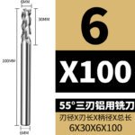 3 Flutes HRC55 Carbide End Mill CNC Cutting Tools Alloy Carbide Milling EndMills Tungsten Steel Milling Cutter Square Router Bit for Aluminum Alloy