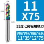 Colorful High Gloss Hard Alloy Milling Cutter HRC55 3 Flutes Tungsten Carbide End Mill Aluminium Milling Bit DLC Endmill Metal CNC Cutter for Aluminun