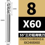 3 Flutes HRC55 Carbide End Mill CNC Cutting Tools Alloy Carbide Milling EndMills Tungsten Steel Milling Cutter Square Router Bit for Aluminum Alloy