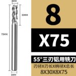 3 Flutes HRC55 Carbide End Mill CNC Cutting Tools Alloy Carbide Milling EndMills Tungsten Steel Milling Cutter Square Router Bit for Aluminum Alloy