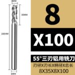 3 Flutes HRC55 Carbide End Mill CNC Cutting Tools Alloy Carbide Milling EndMills Tungsten Steel Milling Cutter Square Router Bit for Aluminum Alloy