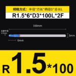 HRC55°/HRC65° R0.5mm - R3mm Cutting Router 2 Flutes Tungsten Steel Ball End Milling Cutter, CNC Milling Cutter Machine Milling Tools Ball Nose End Mill,Nano-Coated Micrograin Carbide Ball Nose End Mill