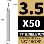 3 Flutes HRC55 Carbide End Mill CNC Cutting Tools Alloy Carbide Milling EndMills Tungsten Steel Milling Cutter Square Router Bit for Aluminum Alloy